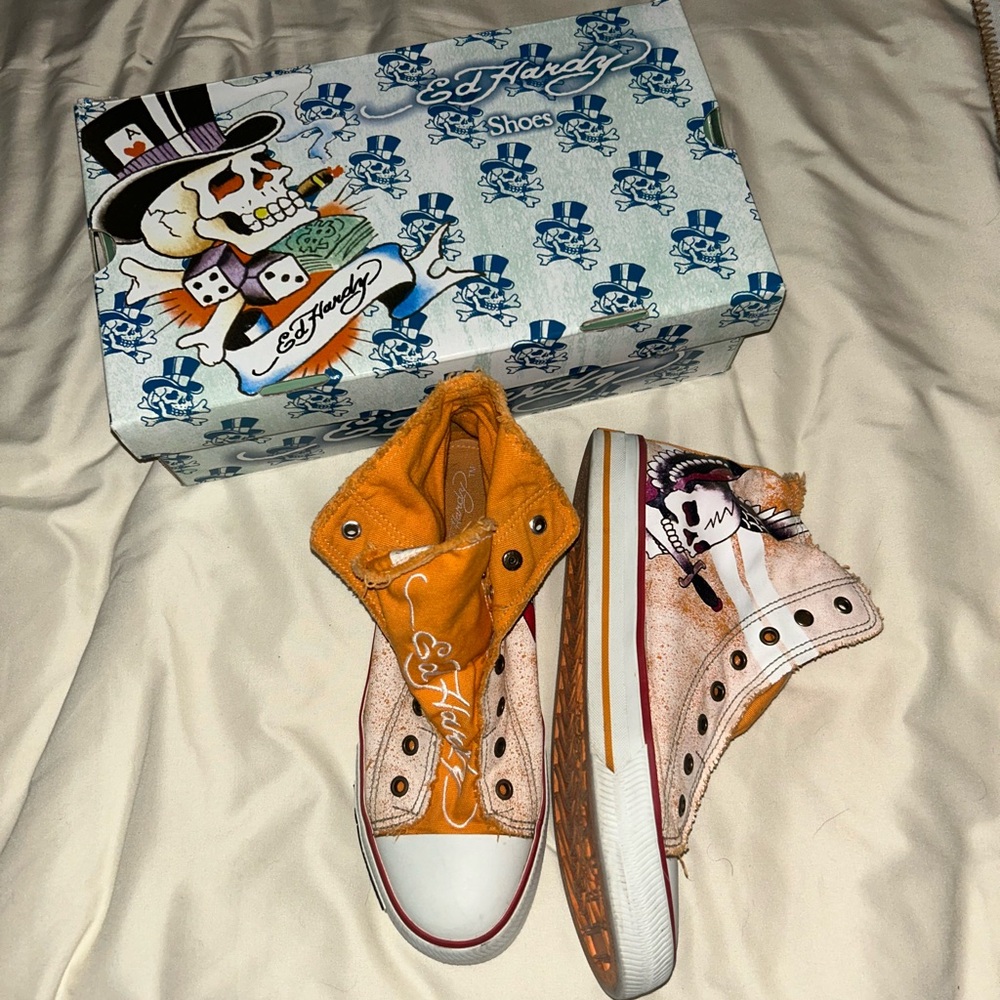 Ed Hardy Orange Men's Shoes